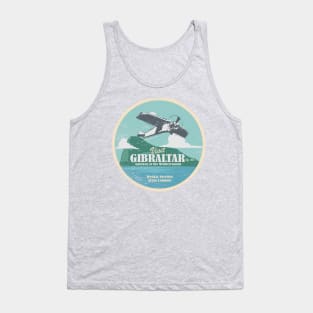 Vintage Travel - Visit Gibraltar Gateway to the Mediterranean (distressed) Tank Top